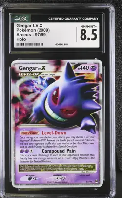 CGC 8.5 Gengar LV.X 2009 Arceus 97/99 Holo Pokemon Card - Image 1
