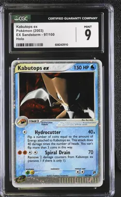 CGC 9 MINT Kabutops ex 2003 EX Sandstorm 97/100 Holo Pokemon Card psa - Image 1