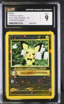 CGC 9 MINT Pichu Black Star Promo 35 Reverse Holo SWIRL Pokemon Card psa - Image 1