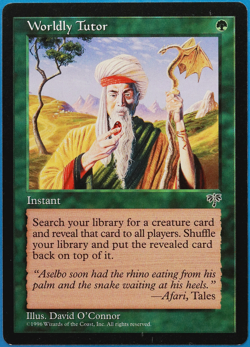 Worldly Tutor Mirage PLD Green Uncommon MAGIC MTG CARD (ID# 501036) ABUGames - Image 1