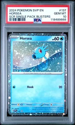 Horsea - PSA 10 - Stellar Crown Blister Promo SVP 137 Cosmos Holo Pokemon Card - Image 2