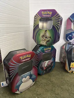 Beautiful Pokemon Trading Card Empty TIN Can Collector’s No Cards-8 Lot - Image 2