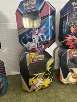 Beautiful Pokemon Trading Card Empty TIN Can Collector’s No Cards-8 Lot - Image 3