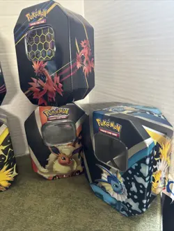 Beautiful Pokemon Trading Card Empty TIN Can Collector’s No Cards-8 Lot - Image 4
