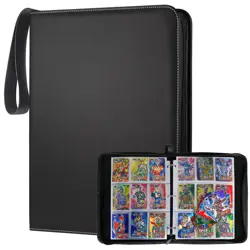SUSWIM 9 pockets can store 900 cards Trading card album file Portable zipper car - Image 1