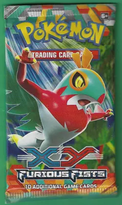 Pokemon "Furious Fists" 10-Card Sealed Booster Pack (Hawlucha) X1 - Image 1