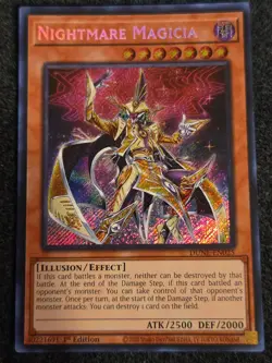 Yugioh - Nightmare Magician- DUNE-EN025 - Secret Rare 1st Ed - Nm - Image 1