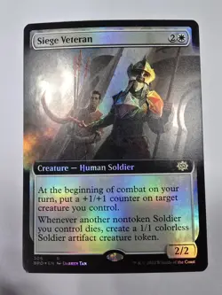 Siege Veteran (Extended Art) The Brothers' War Foil Mtg Magic The Gathering - Image 1