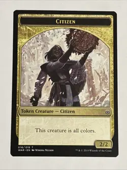 MTG War of the Spark Citizen Token 016/019 NM - Image 1