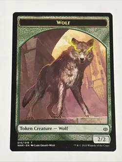 MTG War of the Spark Wolf Token 015/019 NM - Image 1