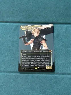MTG Commander Final Fantasy FIC Cloud, Ex-Soldier, Borderless Non-Foil Card 0202 - Image 1