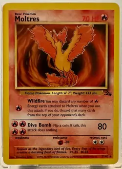 Pokemon 1999 Wotc Fossil Rare Non Holo 1st Edition #27/62 MOLTRES - Image 1