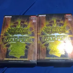 x2 2025 Yugioh Quarter Century Stampede 1st Edition Mini Box 1 damaged - Image 1