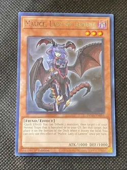 3x YuGiOh! - Malice, Lady of Lament TAMA-EN051 Rare 1st Edition Near Mint - Image 2