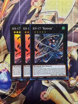 3x K9-17 "Ripper" JUSH-EN035 Super Rare 1st ED Near Mint YUGIOH - Image 1