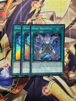 3x Rahu Dracotail JUSH-EN009 Super Rare 1st Ed Near Mint YUGIOH - Image 1