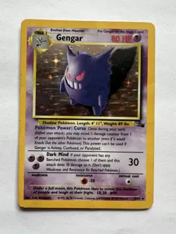 Gengar Holo Rare - Fossil Set 5/62 - WOTC 1999 Pokemon Card - Moderately Played - Image 1