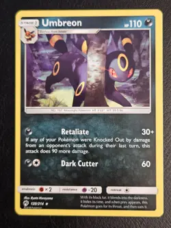 Umbreon - 120/214 - Pokemon Lost Thunder Sun & Moon Non-Holo Rare Card LP - Image 2
