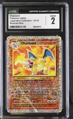 CGC 2 Charizard 2002 Legendary (Collection) 3/110 Reverse Holo Pokemon Card - Image 1