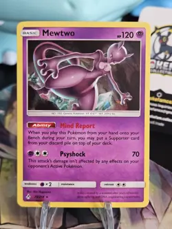 Mewtwo 75/214 2019 S&M Unbroken Bonds Pokemon Card Cracked Ice Holo Exclusive Nm - Image 1