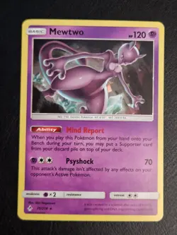 Mewtwo 75/214 2019 S&M Unbroken Bonds Pokemon Card Cracked Ice Holo Exclusive Nm - Image 2
