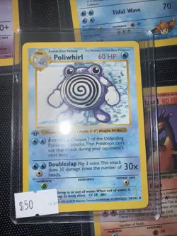 Pokemon Card - Poliwhirl Base Set (Shadowless) 1st Edition 38/102 Uncommon LP - Image 1