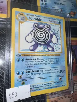 Pokemon Card - Poliwhirl Base Set (Shadowless) 1st Edition 38/102 Uncommon LP - Image 2