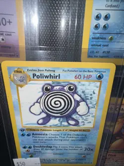 Pokemon Card - Poliwhirl Base Set (Shadowless) 1st Edition 38/102 Uncommon LP - Image 3