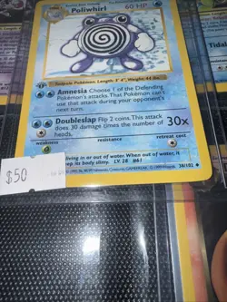 Pokemon Card - Poliwhirl Base Set (Shadowless) 1st Edition 38/102 Uncommon LP - Image 4