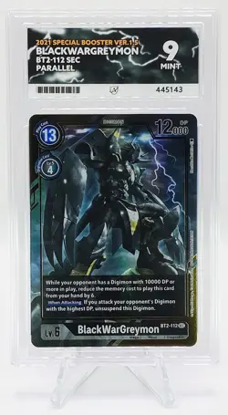BlackWarGreymon - BT2-112 SEC Parallel - ACE Grade 9 MINT - Digimon Card Game - Image 1