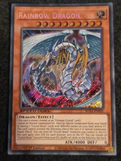 Yugioh Rainbow Dragon SGX1-ENF01 Speed Duel Secret Rare 1st Ed NM - Image 1