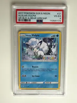 Graded Pokemon Card - 21/145 Vulpix Build a Bear Promo - PSA VG-EX 4 2017 S & M - Image 1