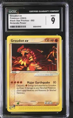 CGC 9 MINT Groudon ex 2003 Black Star Promos 002 Nintendo Power Pokemon Card psa - Image 1