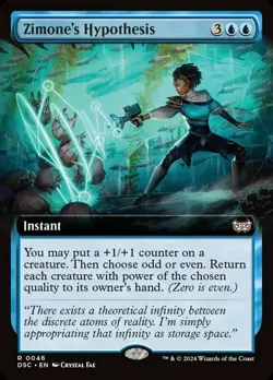 1x (46) Zimone's Hypothesis - EXTENDED ART MTG Commander Duskmourn House of Horr - Image 1