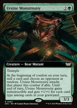 1x (63) Ursine Monstrosity - EXTENDED ART MTG Commander Duskmourn House of Horro - Image 1