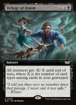 1x (48) Deluge of Doom - EXTENDED ART MTG Commander Duskmourn House of Horror NM - Image 1