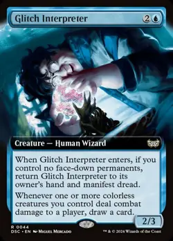 1x (44) Glitch Interpreter - EXTENDED ART MTG Commander Duskmourn House of Horro - Image 1