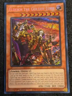 Yugioh Eldlich the Golden Lord RA01-EN019 Secret Rare 1st Ed NM Alternate Art - Image 1