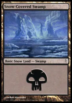 Snow-Covered Swamp - Light Play MTG Coldsnap - Image 1