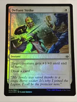 MTG War of the Spark Defiant Strike Foil 009/264 NM - Image 1