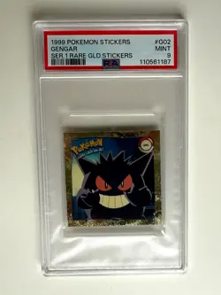 Pokemon Artbox 1999 Sticker Series 1 Gengar Rare Gold Sticker G02 PSA 9 VINTAGE - Image 1