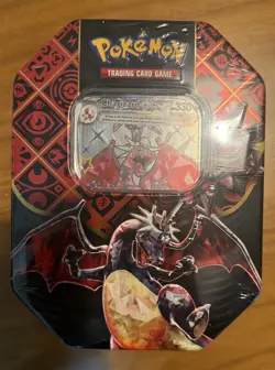 Pokemon TCG: Scarlet & Violet-Paldean Fates Tin (Shiny Charizard ex) Sealed - Image 1