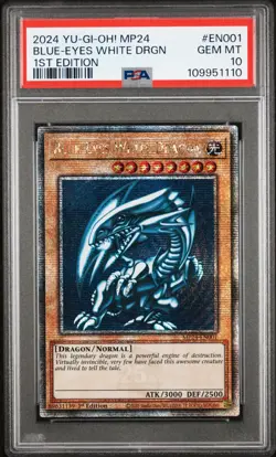 YUGIOH PSA 10 Blue-Eyes White Dragon MP24-EN001 QCR 1st Edition *1110 - Image 1