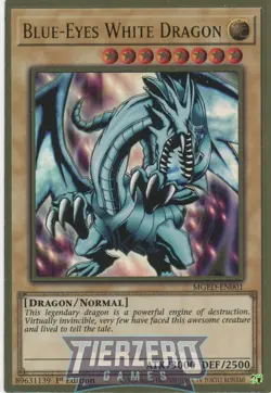Yugioh Blue-Eyes White Dragon (Alt Art) MGED-EN001 Premium Gold Rare 1st Edition - Image 1