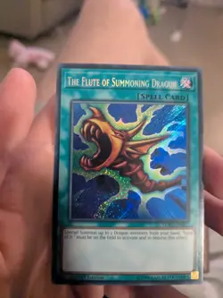 YUGIOH Secret Rare The Flute Of Summoning Dragon LCKC-EN027 1st Edition - Image 1