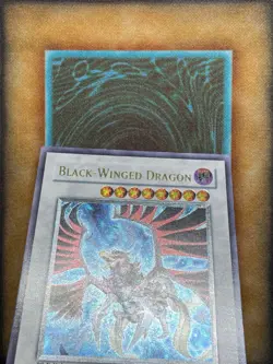 Yugioh Black-Winged Dragon TSHD-EN040 Ultimate Rare 1st Ed DAMAGED - Image 2