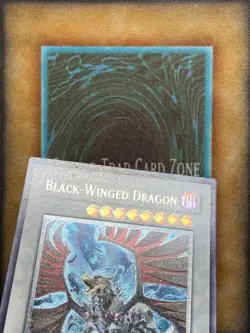 Yugioh Black-Winged Dragon TSHD-EN040 Ultimate Rare 1st Ed DAMAGED - Image 4