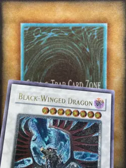 Yugioh Black-Winged Dragon TSHD-EN040 Ultimate Rare 1st Ed DAMAGED - Image 5