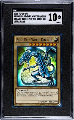 Yugioh Blue-Eyes White Dragon SDBE-EN001 Ultra Rare SGC 10 - POP 1 - Image 1