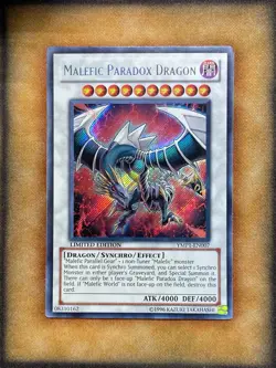 Yugioh Malefic Paradox Dragon YMP1-EN007 Secret Rare Limited Edition LP - Image 1